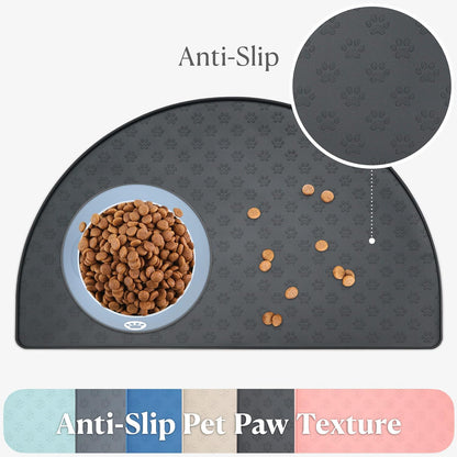 Grehge Ood Mat, Pet-Friendly Silicone Cat Dog Feeding Bowl Mat for Food and Water, Non-Slip/Waterproof Dog Food Mats