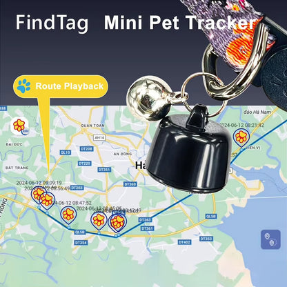 Mini GPS Tracker with Reflective Pattern Cat Tracker Collar Lightweight Cat Collar for Cats & Small Pets